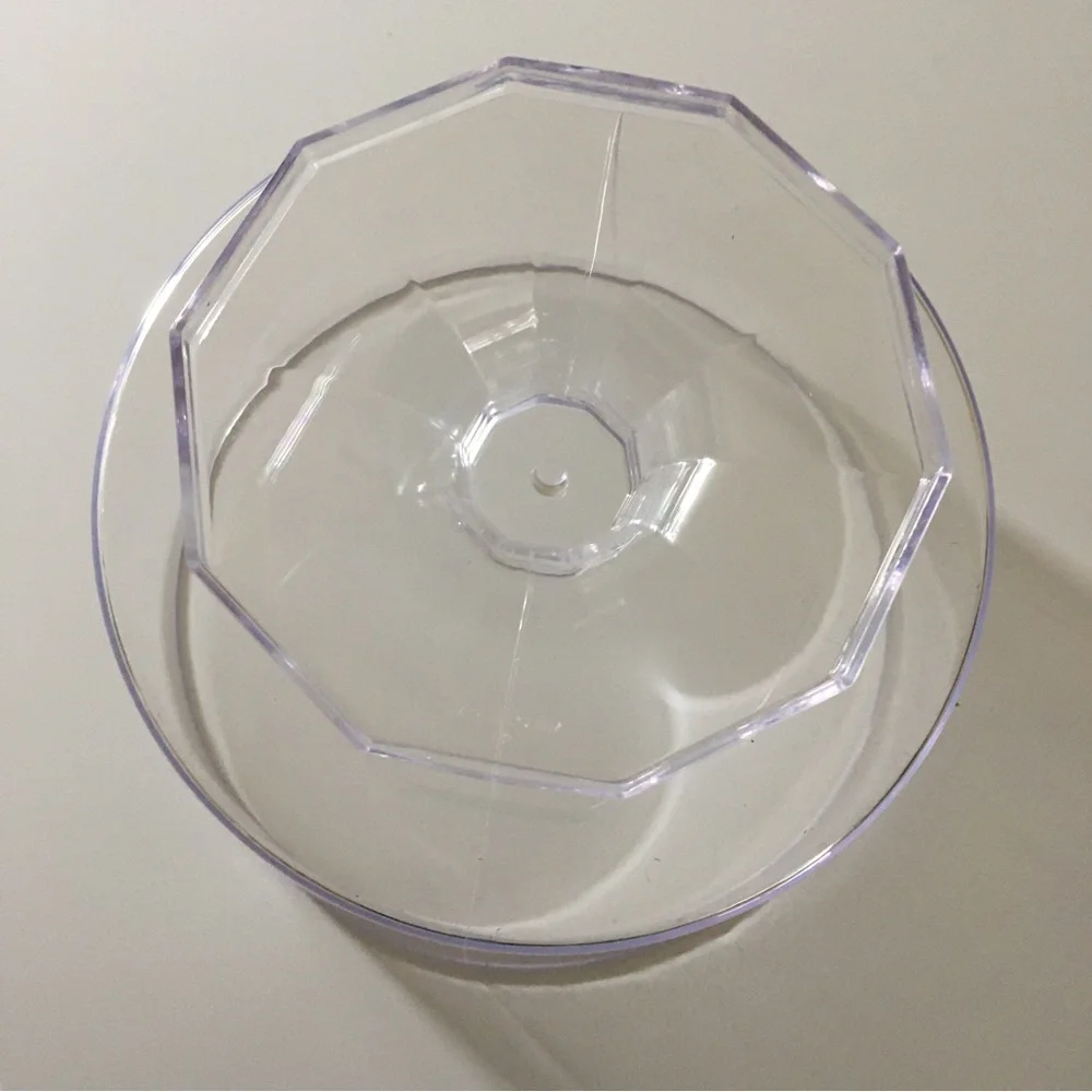 Clear Acrylic Round Pedestal Decorative Storage Candy Dish with Decagon Base